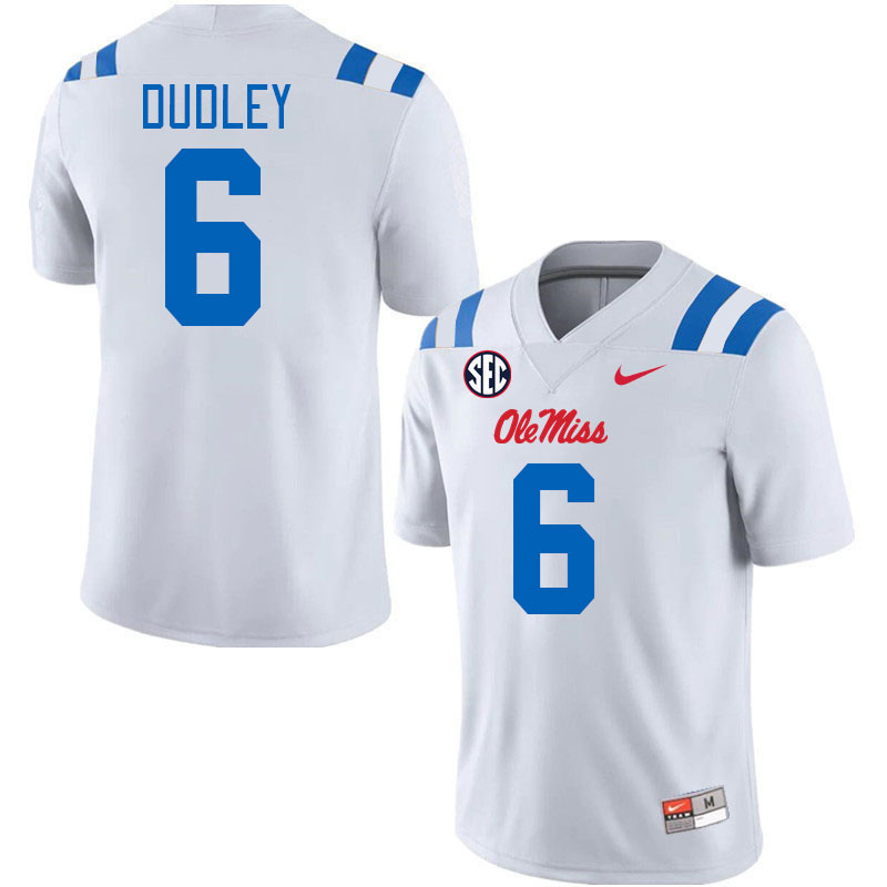 Men #6 TJ Dudley Ole Miss Rebels 2024 New Uniforms College Football Jerseys Stitched-White